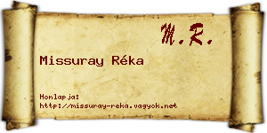 Missuray Réka névjegykártya